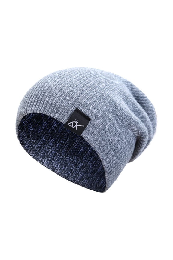 Unisex Men Women Knit Baggy Beanie Winter Hat Ski Slouchy Chic Knitted Cap Skull (Light grey)