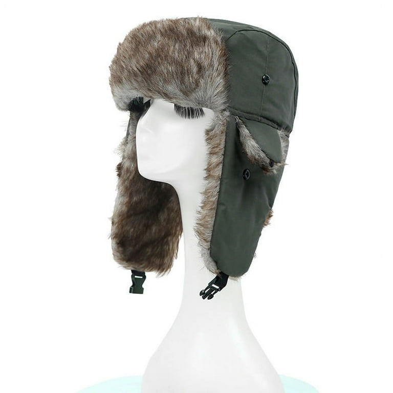 Unisex Men Women Russian Hat Trapper Bomber Warm Ear Flaps Winter Ski Hat Cap Headwear Walmart