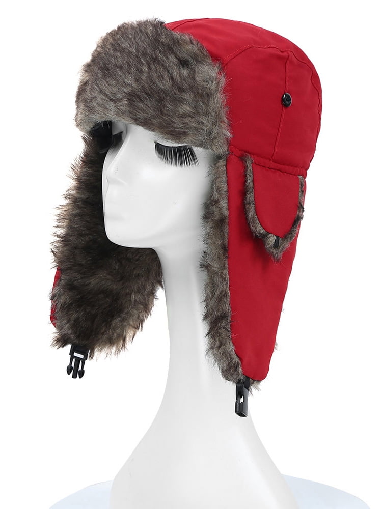 Unisex Men Women Russian Hat Trapper Bomber Warm Ear Flaps Winter Ski Hat  Cap Headwear