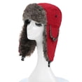 thumbnail image 1 of Unisex Men Women Russian Hat Trapper Bomber Warm Ear Flaps Winter Ski Hat Cap Headwear, 1 of 8