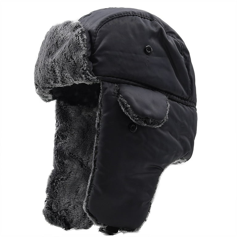 New Russian Pu Leather Winter Hat Women Velvet Chapka Casual Man's Trapper Bomber  Hats Warm Faux Fur Caps Solid Pilot Hats Mask - Bomber Hats - AliExpress