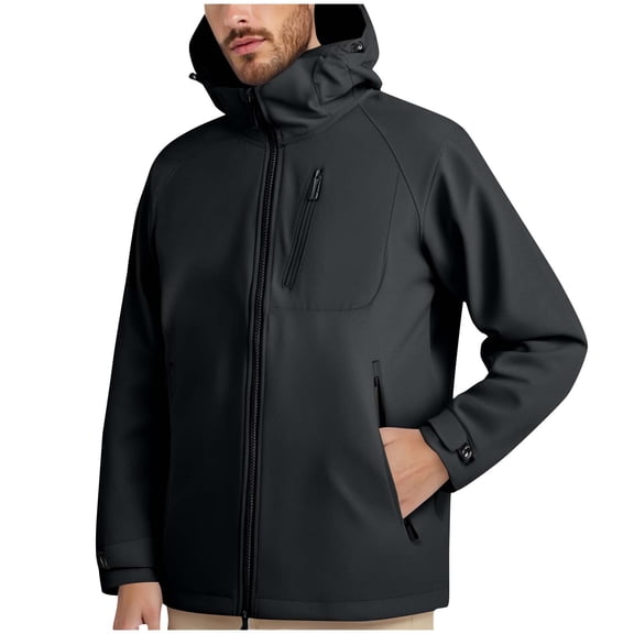 Unisex Men Women Softshell Jacket Waterproof Jacket Warm Jacket Hooded Outdoor Windproof Sports Jacket Lightweight Functional Jacket Cycling Jacket Black S