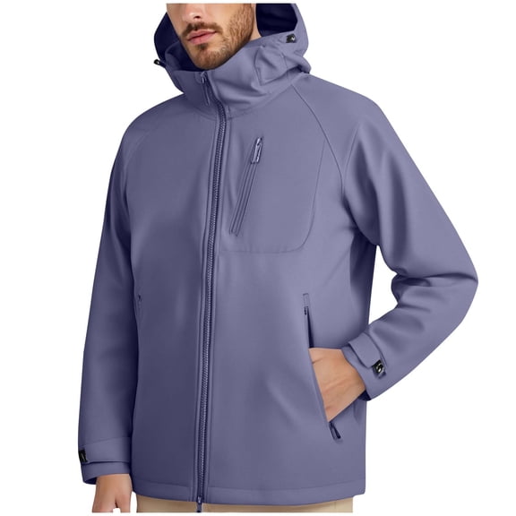 Unisex Men Women Softshell Jacket Waterproof Jacket Warm Jacket Hooded Outdoor Windproof Sports Jacket Lightweight Functional Jacket Cycling Jacket Purple XXXL