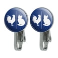 thumbnail image 1 of Unisex Men and Women Restroom Sign With Rooster and Cat Novelty Clip-On Stud Earrings, 1 of 3