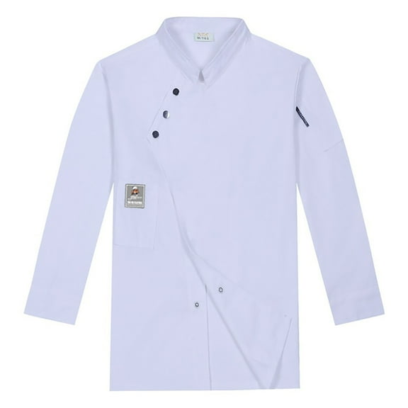 Unisex Men's Long Sleeve Chef Coat Jacket Women Kitchen Restaurant Cooking Work Chef Uniformss Shirt Tops