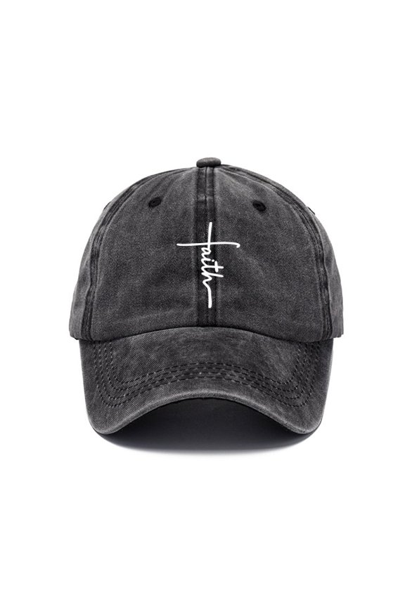Unisex Men's Womens Baseball Caps Printed Faith Pattern Dark Gray Baseball Cap