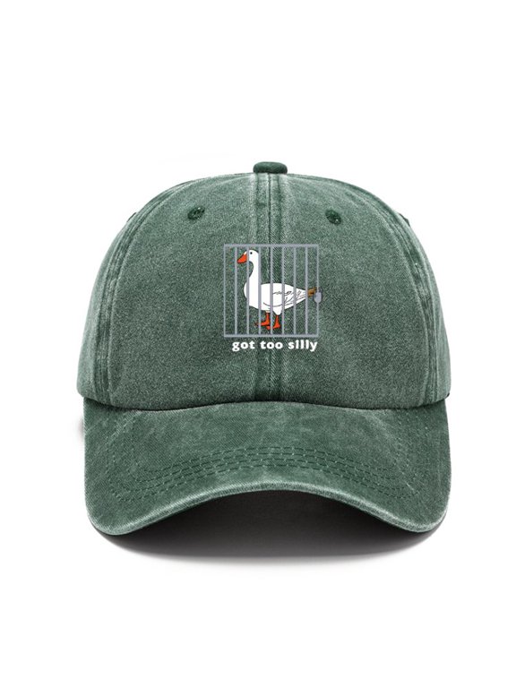 Unisex Men's Womens Baseball Caps Printed Goose Pattern Green Baseball Cap