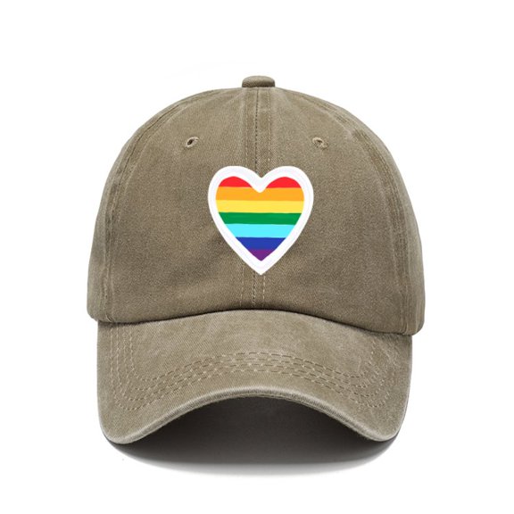 Unisex Men's Womens Baseball Caps Printed Heart Pattern Khaki Baseball Cap