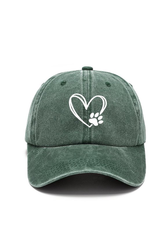 Unisex Men's Womens Baseball Caps Printed Heart and Palm Print Pattern Green Baseball Cap