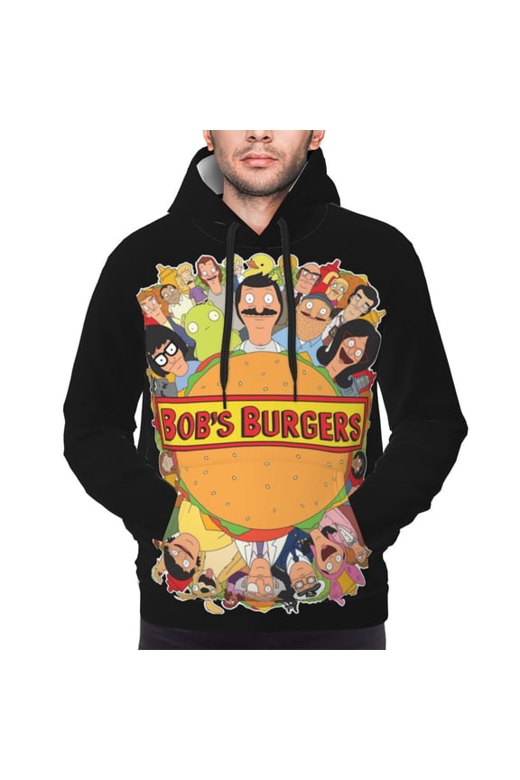 Unisex Men's and Women's Bob's Burgers Hoodies 3D Fashion Digital Print Cartoon Pullover Hooded Sweatshirts with Pockets