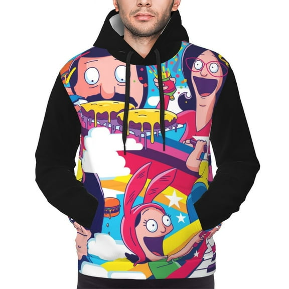 Unisex Men's and Women's Bob's Burgers Hoodies 3D Fashion Digital Print Cartoon Pullover Hooded Sweatshirts with Pockets