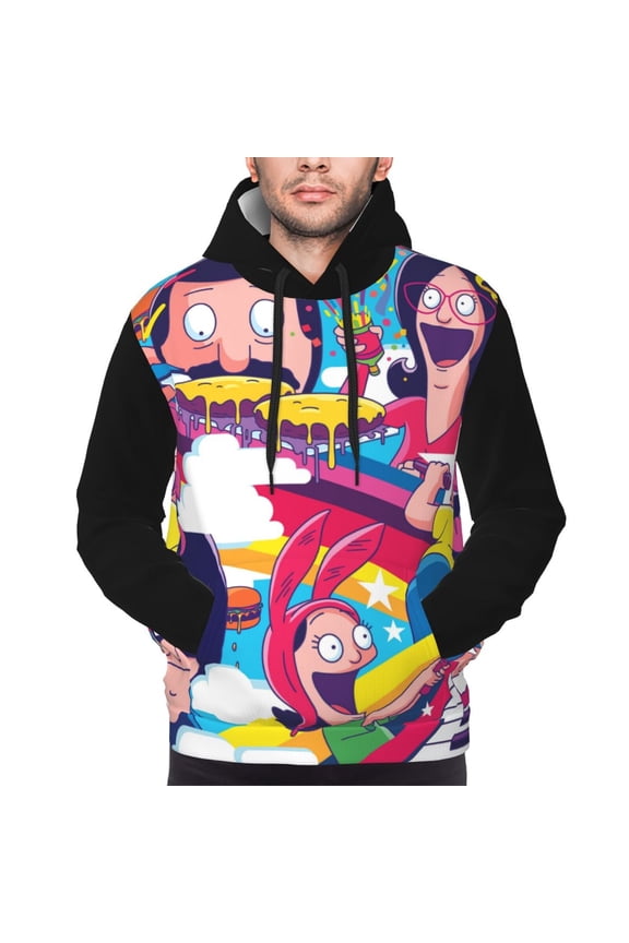 Unisex Men's and Women's Bob's Burgers Hoodies 3D Fashion Digital Print Cartoon Pullover Hooded Sweatshirts with Pockets