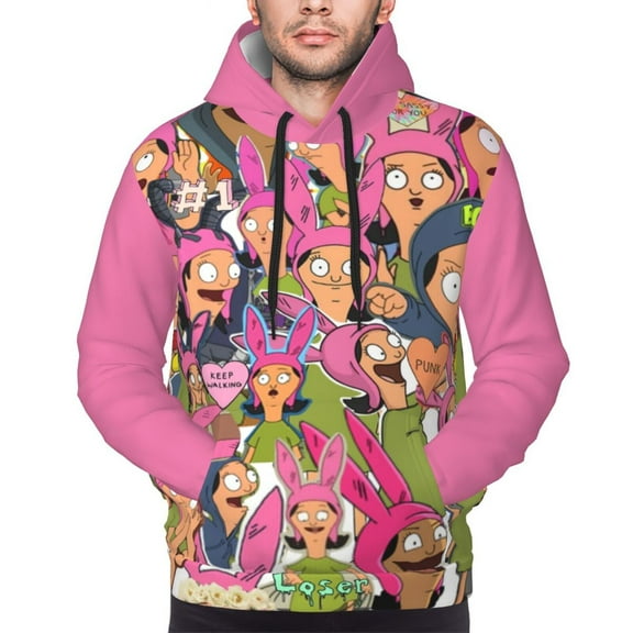 Unisex Men's and Women's Bob's Burgers Louise Hoodies 3D Fashion Digital Print Cartoon Pullover Hooded Sweatshirts with Pockets
