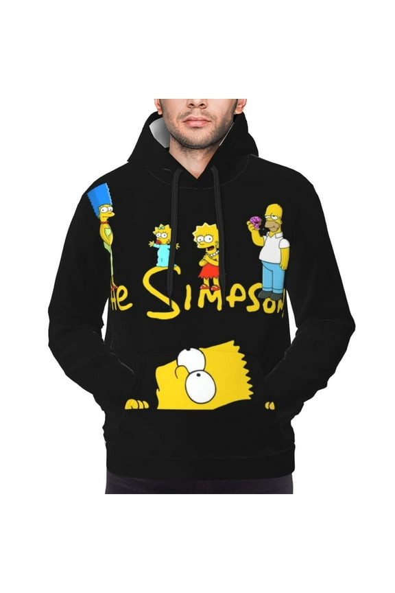 Unisex Men's and Women's Simpsons Hoodies 3D Fashion Digital Print Cartoon Pullover Hooded Sweatshirts with Pockets