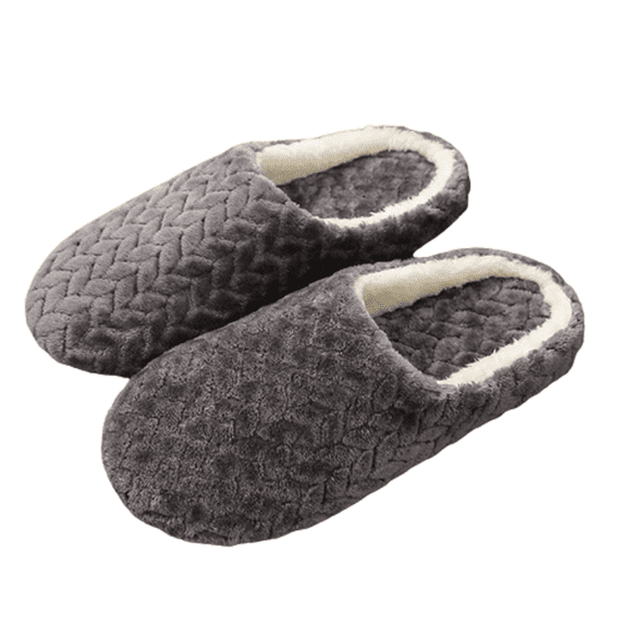 Unisex Men's and Women's Slippers Comfort Knitted Cotton-Blend Closed Toe Suede Bottom Non-Slip House Shoes Indoor & Outdoor