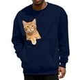 thumbnail image 1 of Unisex Mens Womens Long Sleeve Sweatshirts Casual Crewneck Cute Pullover Tops Lightweight Sweatshirt with Pet Big Pockets, 1 of 6