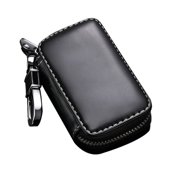 Unisex Mens Womens Premium Leather Car Key Holder Bag Keychain Case Wallet, Leather Car Key Bag key case With zipper bag, 2.36x3.74"
