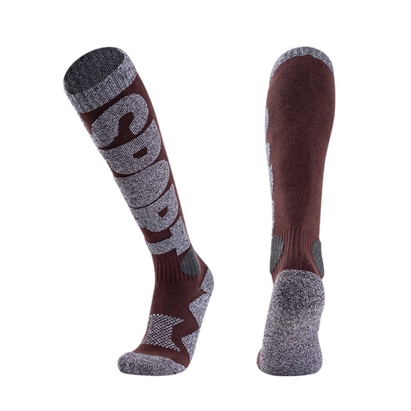 Unisex Merino Wool Ski Socks - Thick Knee High Thermal Warm Winter Socks for Skiing Snowboarding Coffee One Size