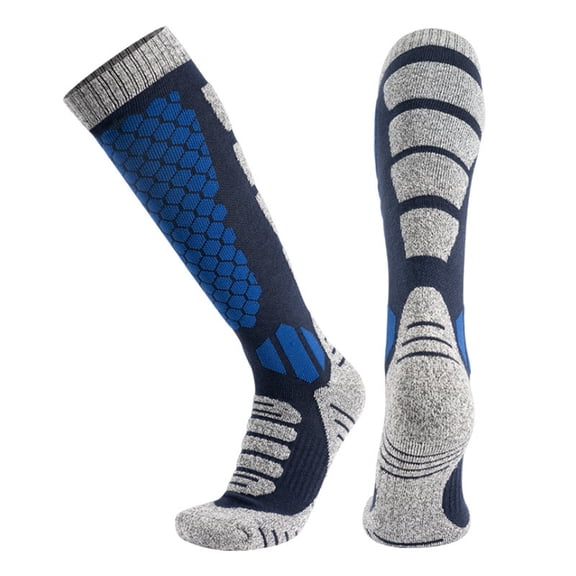 Unisex Merino Wool Ski Socks - Thick Knee High Thermal Warm Winter Socks for Skiing Snowboarding Royal Blue One Size