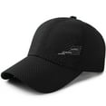 thumbnail image 1 of Unisex Mesh Baseball Cap, Breathable Patchwork Sun Hat with UV Protection, Adjustable Lightweight Outdoor Cap for Summer Activities, Moisture Wicking Design-Black, 1 of 2