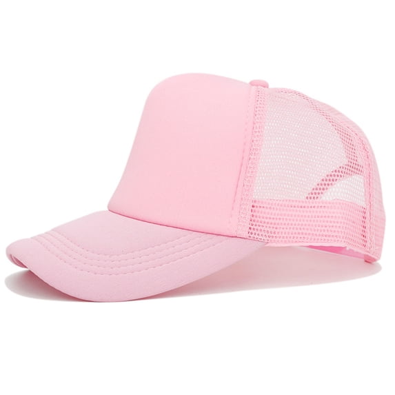 Unisex Mesh Trucker Hat Embroidered Breathable, Outdoor Sun Cap for Men Women Hiking Running Gardening Pink by Duoif