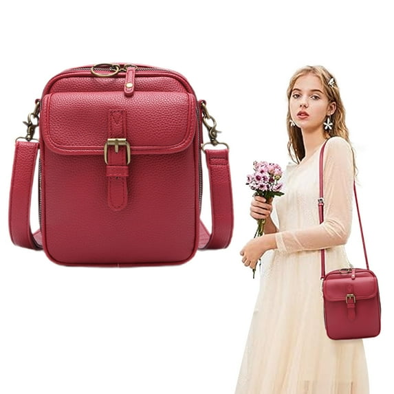 Unisex Messenger Bag A Trendy and Functional Storage Solution Suitable for Both Men and Women As A Casual Shoulder Bag Crossbody Bag with Ample - Messenger Bag Fashion Storage Bag Red + 10 Card