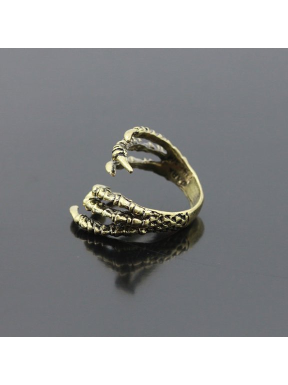 Unisex Metal Eagle Claw Ring: Gold Plated Punk Gothic Style, Electroplated Finish for a Bold Look
