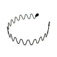 thumbnail image 1 of Unisex Metal Hair Band, Black Sports Headband for Men and Women, Non-Slip Spring Wave Hair Hoop, Fashion Headwear for Sports, Daily Wear, 2 Pcs, 1 of 9