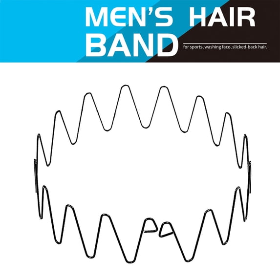 Unisex Metal Headband Spring Wavy Non Sports Fashion Headwear for Men and Women