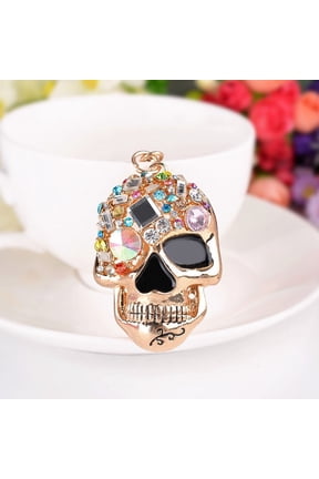 Unisex Metal Skull Keychain Alloy Key Chain Accessories Creative Diamond Design Skull Keyring for Men and Women Bag Charm Car Decoration Fashion Keychain