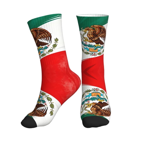 Unisex Mexican Flag Novelty Ankle Socks Colorful ComfortSoft Lightweight Sports Athletic Socks