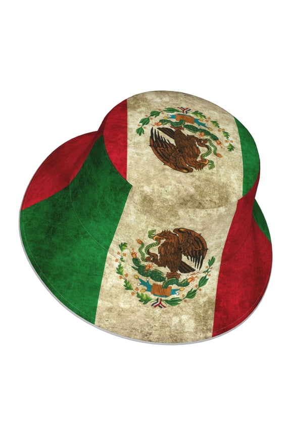 Unisex Mexico-Mexican Bucket Hat Fisherman Cap Reversible Travel Sunhat With Reflective Stripe