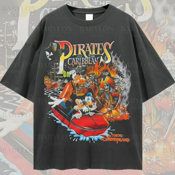 Unisex Mickey Pirates Of The Caribbean Ride T Shirt, Tokyo Disneyland Vintage Disney Shirt Disneyland Sparrow Pirate Mickey Friends Shirt, S-5Xl Shirt