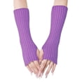 Unisex Mid Length Fingerless Arm Sleeves, Slouchy Knitted Wrist Warmer ...