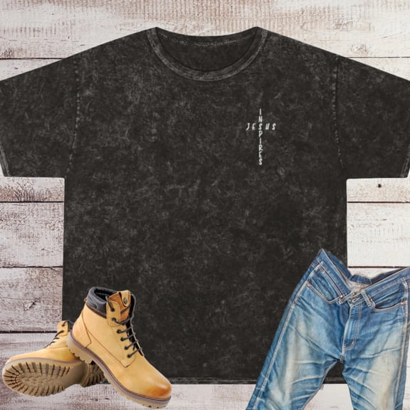 Unisex Mineral Wash T-Shirt, Jesus Inspires, Short Sleeve Shirt