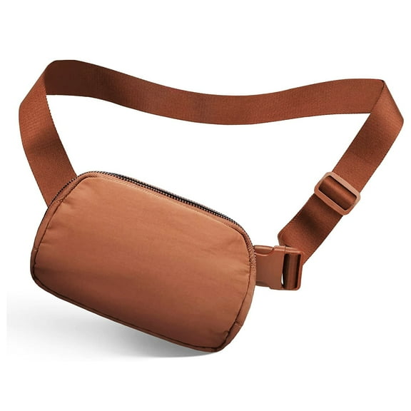 Unisex Mini Belt Bag with Adjustable Strap, Crossbody Fanny Pack for Traveling (Brown)