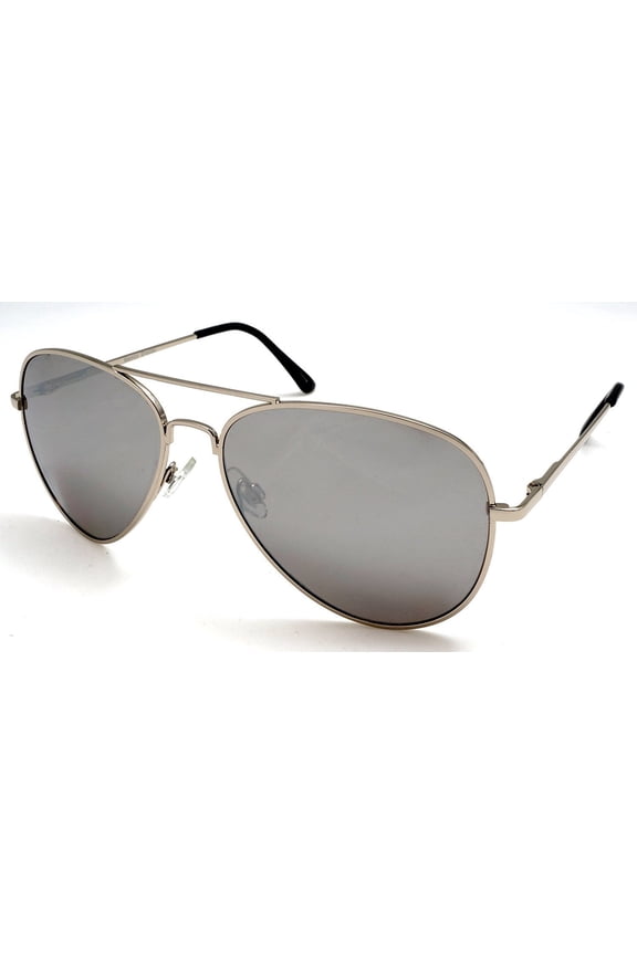 Unisex Mirror Lens Classic Pilot Military Sunglasses - Cecilia & Aragon Mambo Fliers - Grey