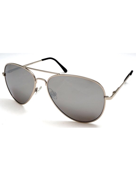 Unisex Mirror Lens Classic Pilot Military Sunglasses - Cecilia & Aragon Mambo Fliers - Grey