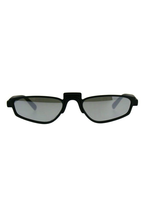 Unisex Mirrored Lens Rectangular Plastic Pimp Retro Vintage Sunglasses Black Silver