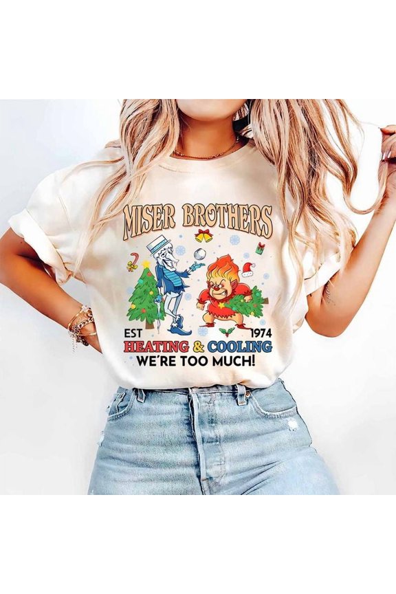 Unisex Miser Brothers Heating And Cooling T-shirt, Miser Brothers Christmas t- Shirt, S-5XL, The Basic Shop