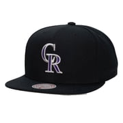 Unisex Mitchell & Ness Black Colorado Rockies Side Logo Snapback Hat