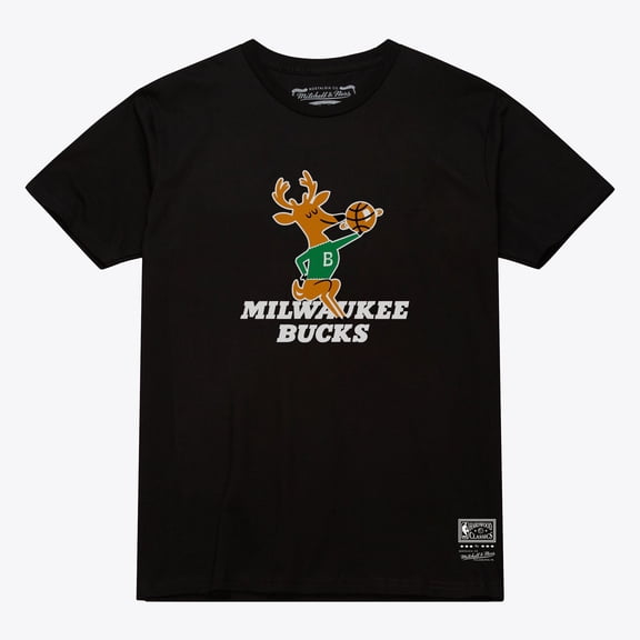Unisex Mitchell & Ness  Black Milwaukee Bucks Hardwood Classics Arch T-Shirt