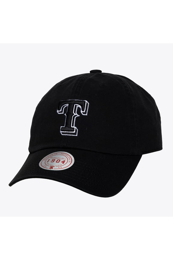 Unisex Mitchell & Ness Black & White Texas Rangers 1904 Strapback Adjustable Hat