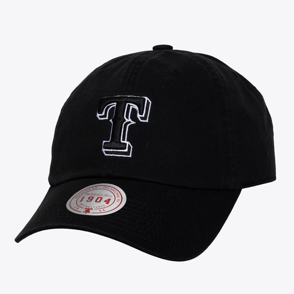 Unisex Mitchell & Ness Black & White Texas Rangers 1904 Strapback Adjustable Hat