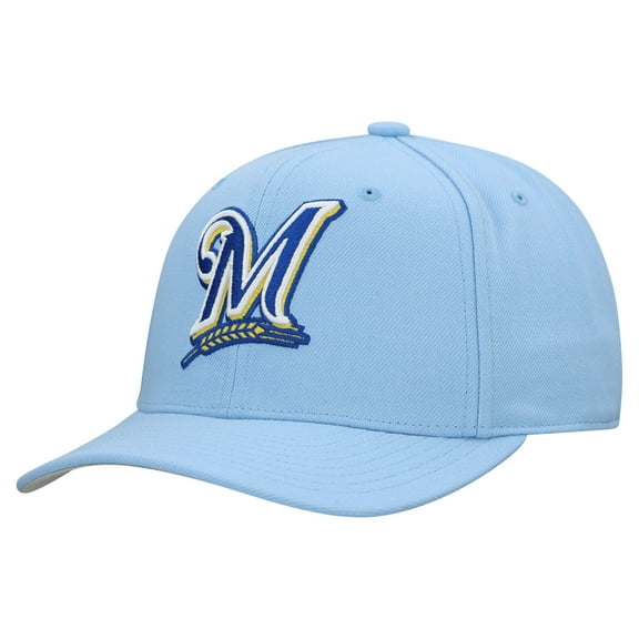 Unisex-Mitchell & Ness Powder Blue Milwaukee Brewers Basic Coop Pro Adjustable Hat