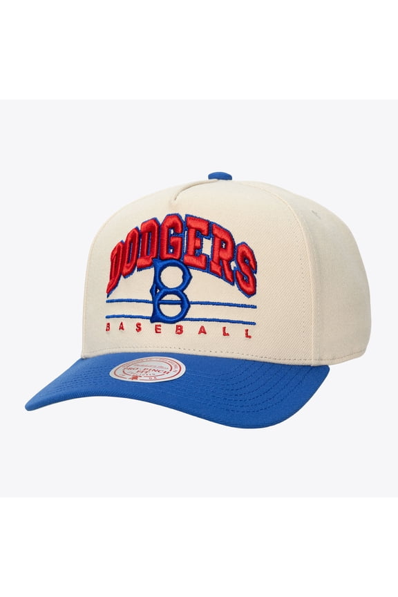 Unisex Mitchell & Ness Cream Brooklyn Dodgers Retro Arch Pro Pinch Adjustable Hat