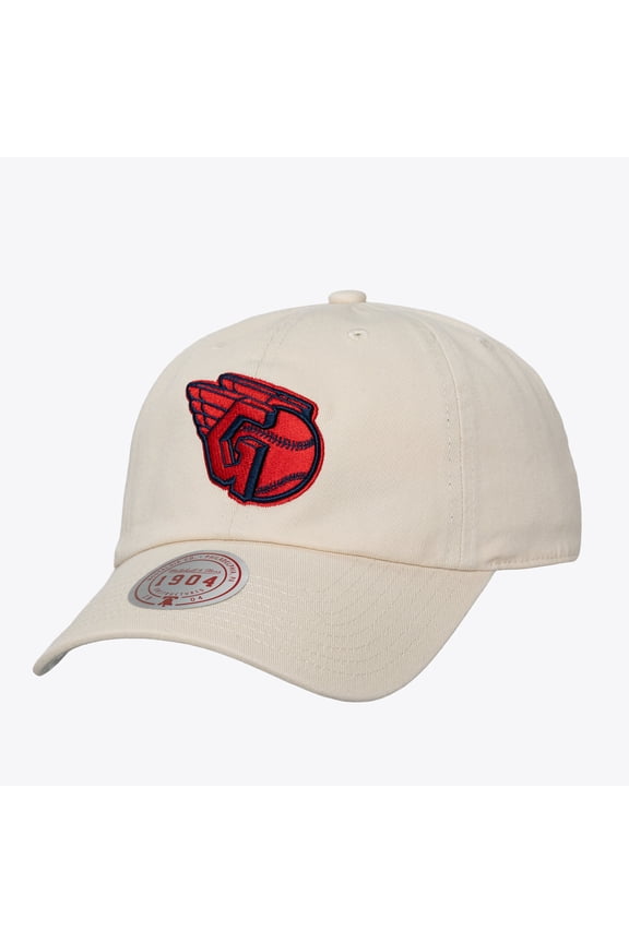 Unisex Mitchell & Ness Cream Cleveland Guardians Off-Season 1904 Strapback Adjustable Hat