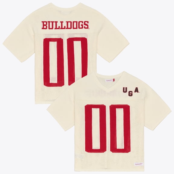 Unisex Mitchell & Ness Cream Georgia Bulldogs Retro Roots Sweater Jersey