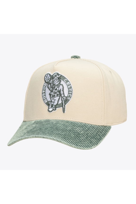 Unisex Mitchell & Ness Cream/Green Boston Celtics Faded Pro Snapback Hat