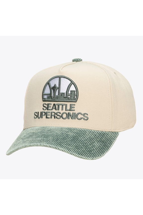 Unisex Mitchell & Ness Cream/Green Seattle SuperSonics Faded Pro Snapback Hat